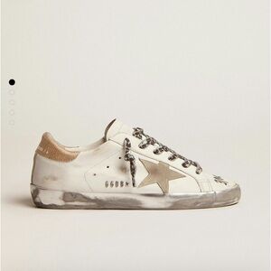 Women's Super-Star in white leather with gray suede star 38